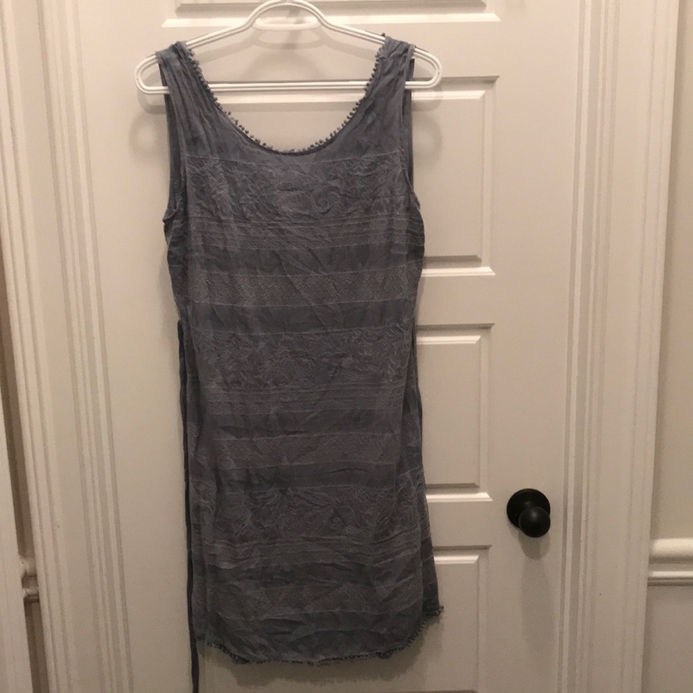 Blue dress with tie back or waist